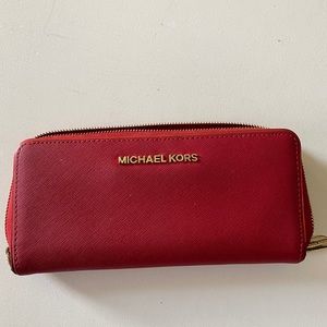 Michael Kors zipper wallet RED